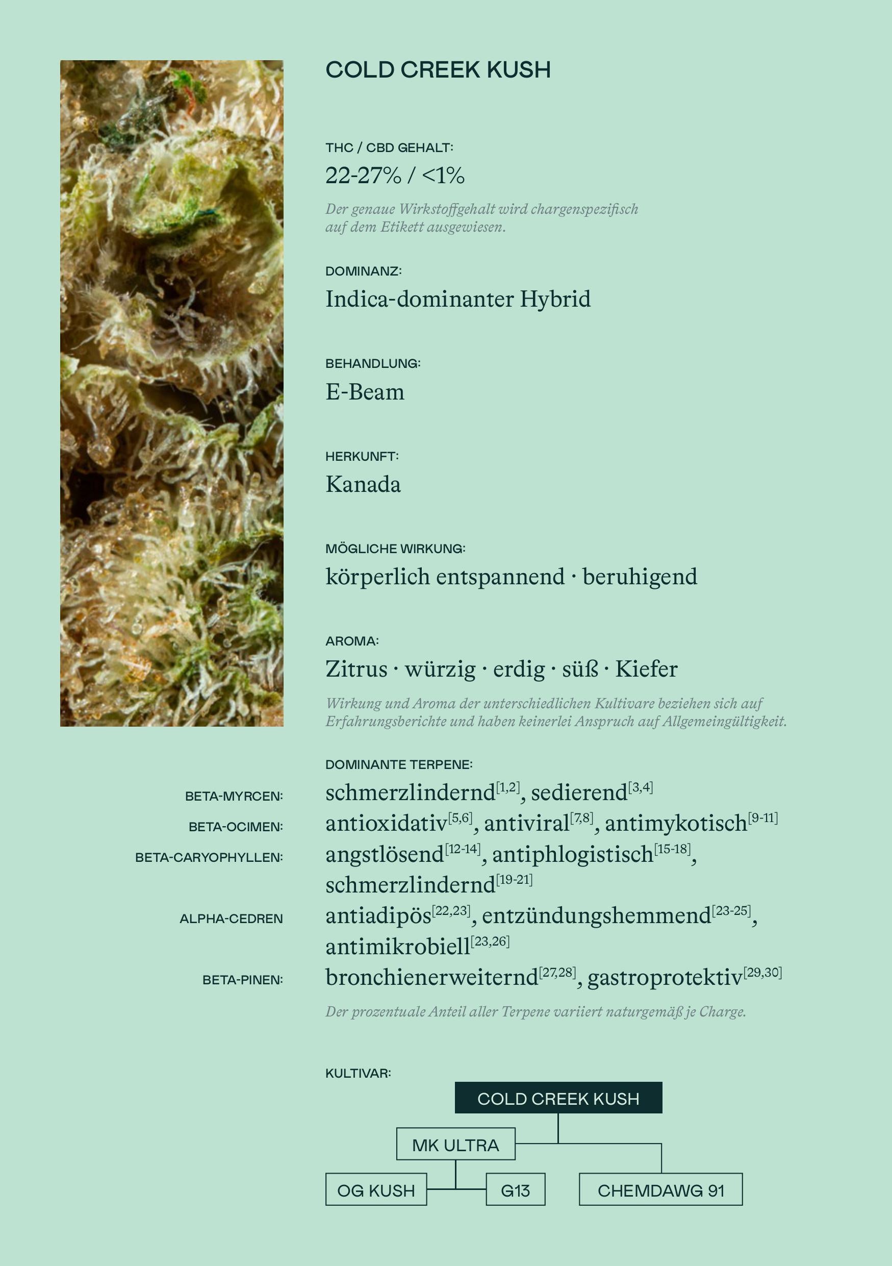 enua 25/1 CCK CA Cold Creek Kush